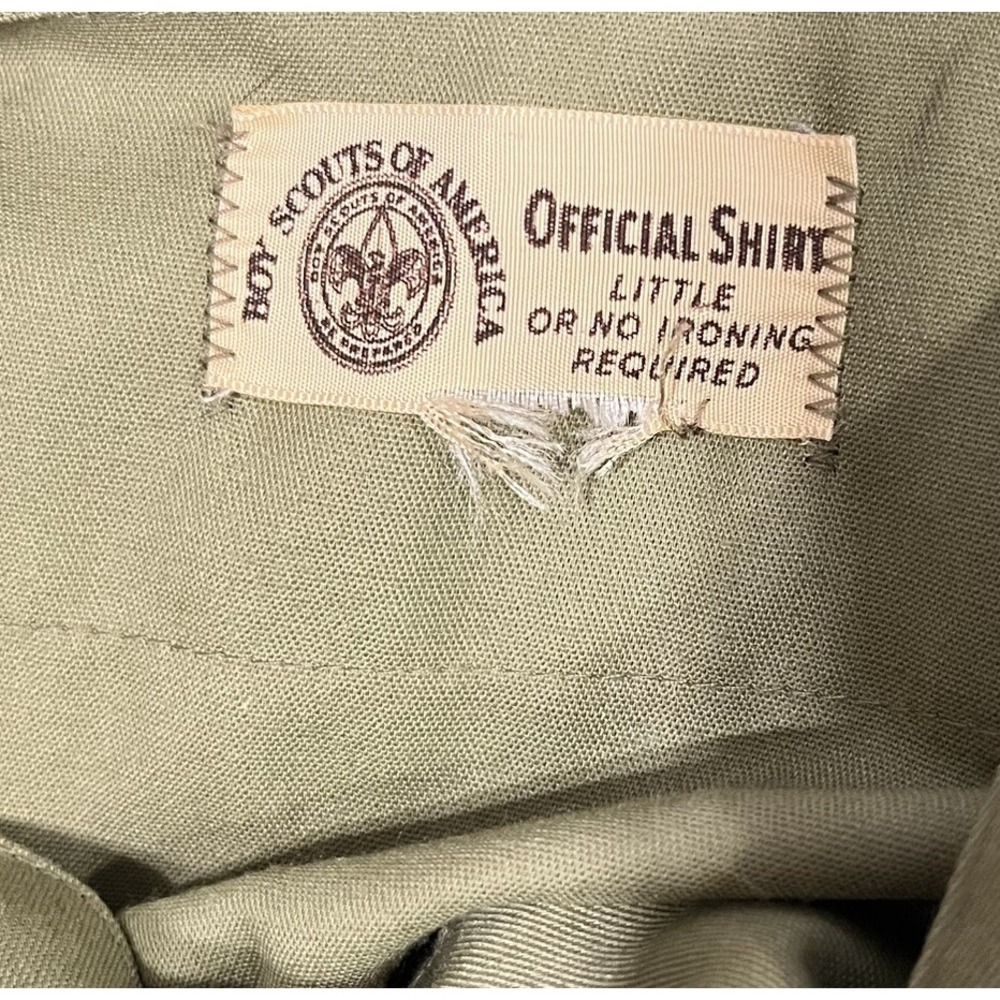 VTG Boy Scouts Shirt Men's Sz S 1970's Button B.S.O.A. Patches - Picture 5 of 7
